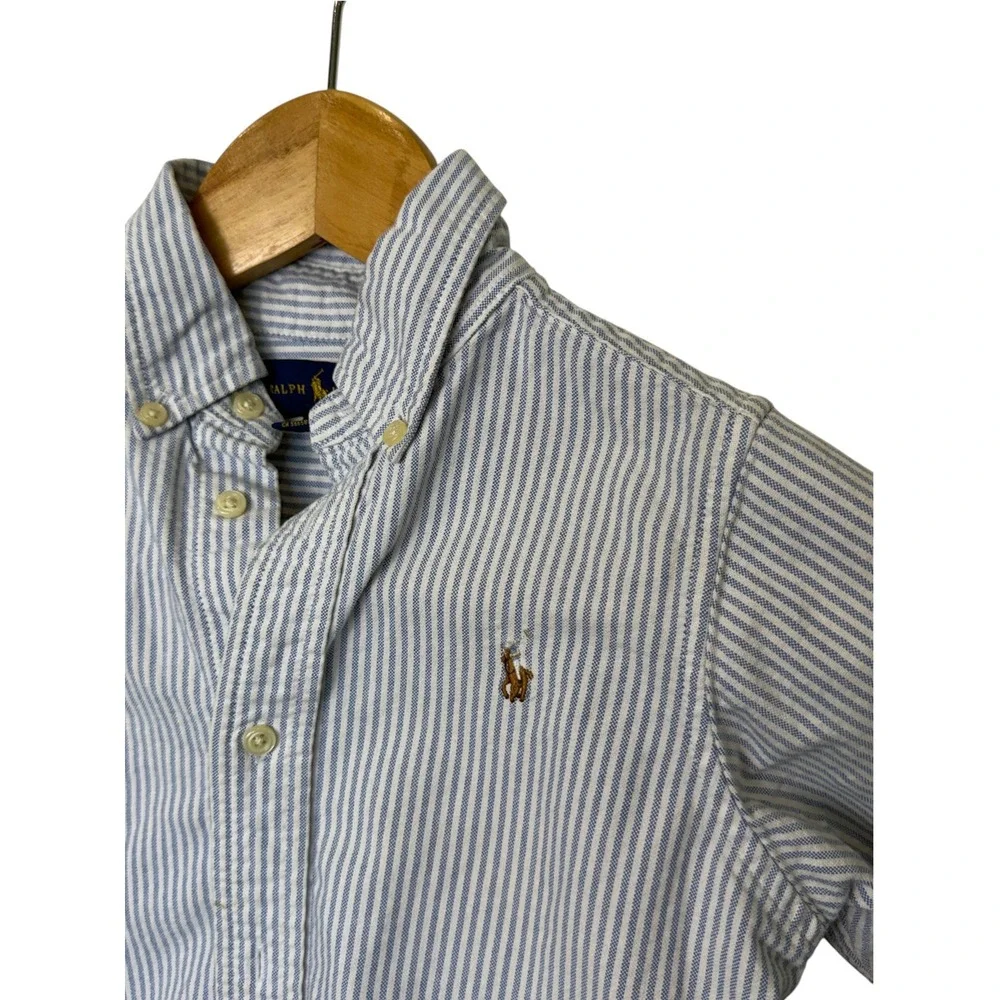 Ralph Lauren Blue Striped Button Down Shirt, 5